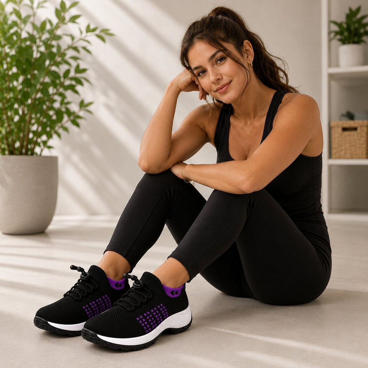 Women's Wide Fit Everyday Sneakers with Slip-Resistant Sole