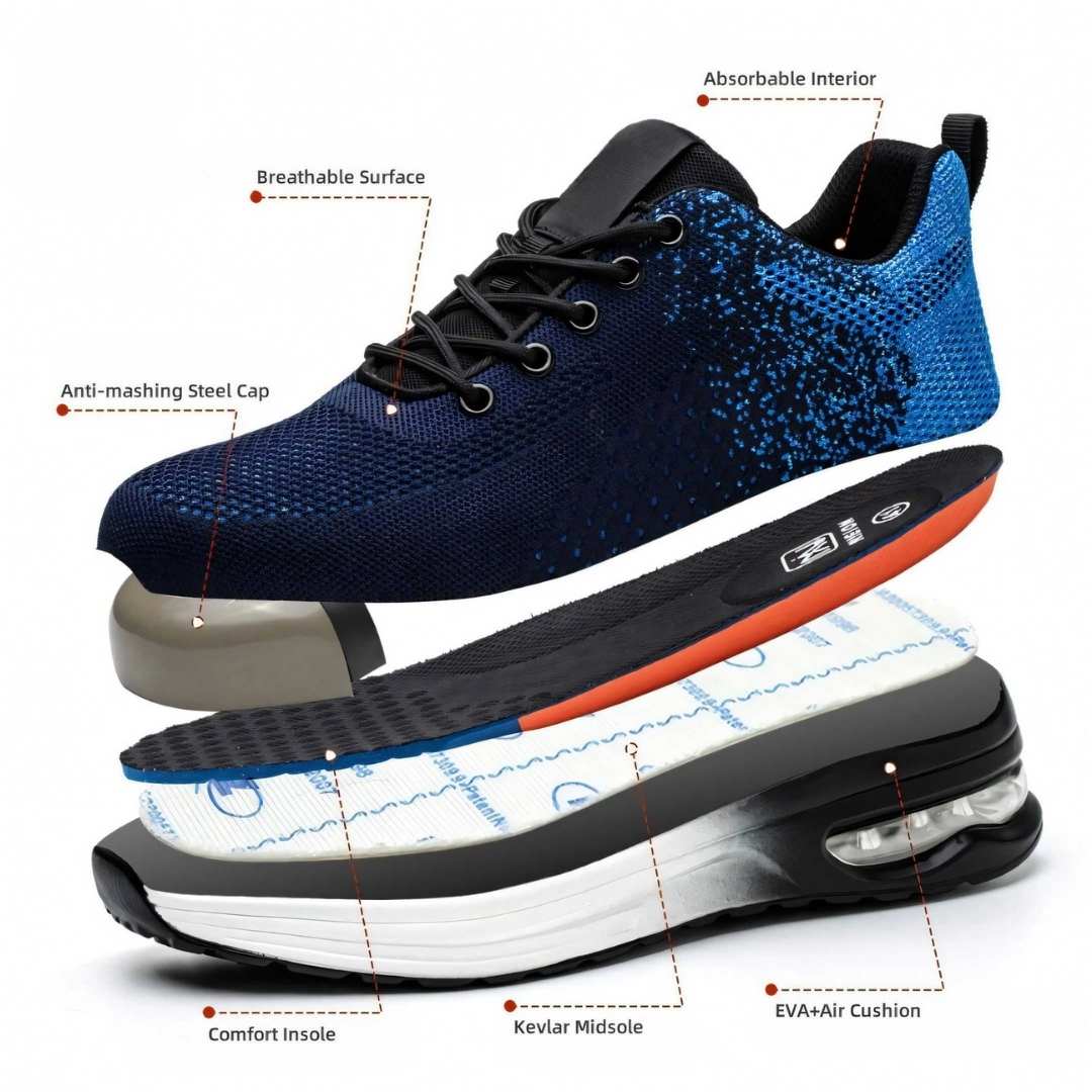 Avichic™ Breathable Steel Toe Cap Trainers – Lightweight Anti-Puncture Safety Shoes for Work, Construction & Industrial Use