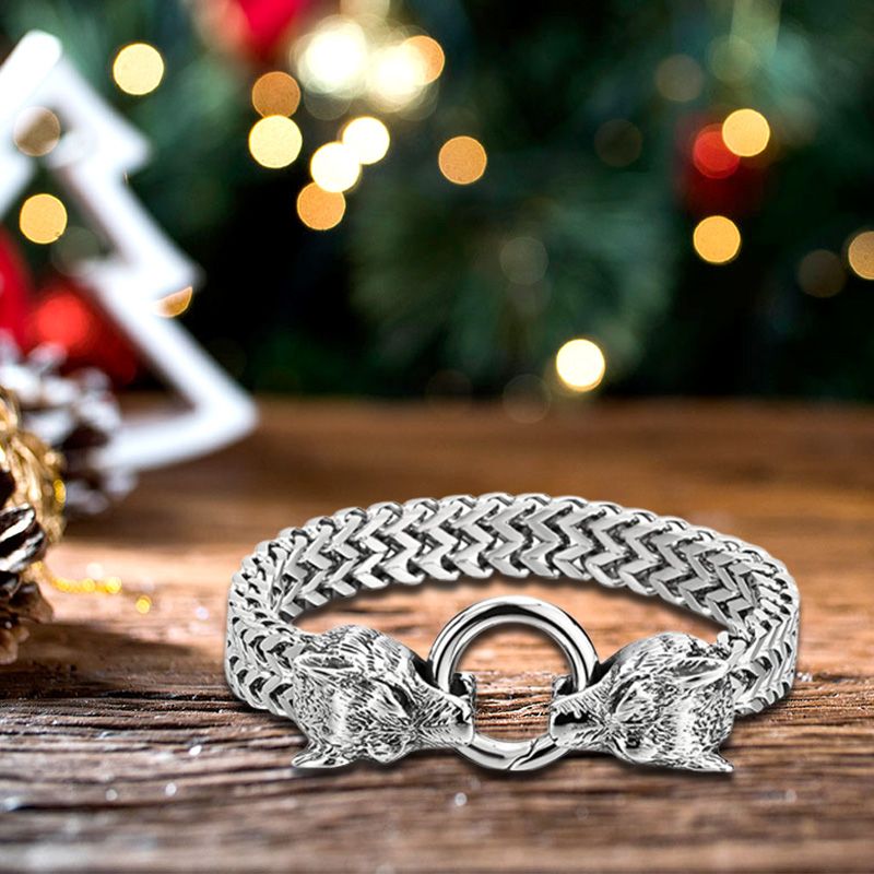 Great Gift - Men's Retro Viking Wolf Bracelet