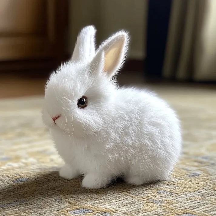 Stuffed Animal Bunny Plush Rabbit Toy Soft Faux Fur Realistic Gift