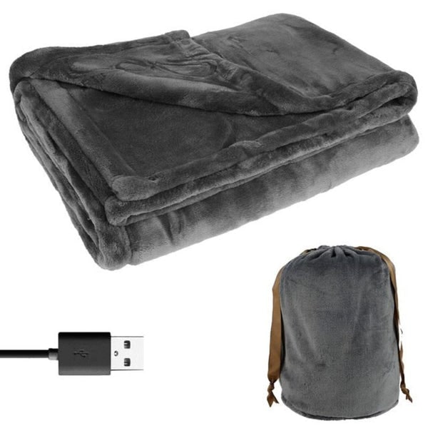 USB Heated Blanket and Throw with Plush Fleece Storage Bag 63 X 33 Inches King Size Electric